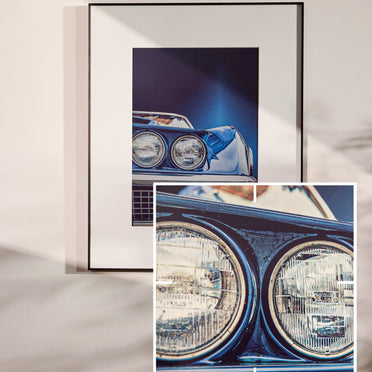 Classic car photography detail displayed on InkPoster